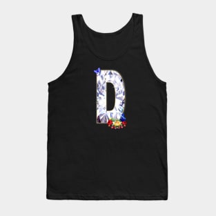 Name Initial Letter D and Blue Fairy Wren Tank Top